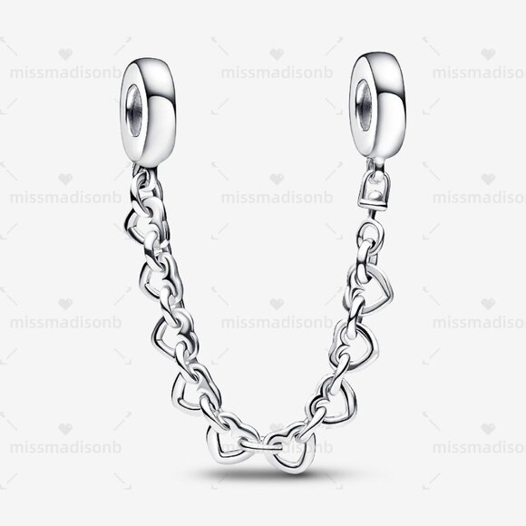 Pandora Linked Hearts Safety Chain - Picture 1 of 4